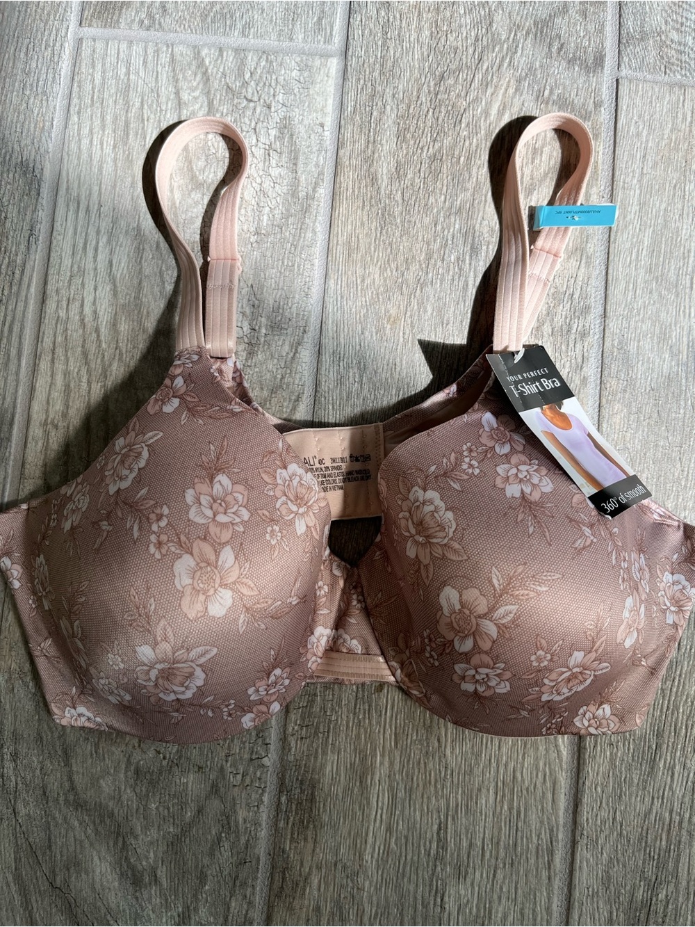 NWT - Bali Floral T-Shirt Bra - Dusty Rose